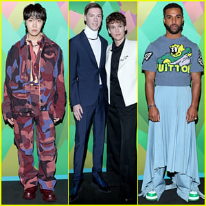 J-Hope, Hunter Doohan & Lucien Laviscount Attend Louis Vuitton Men's Fashion Show