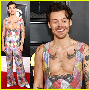 Harry Styles Dons Sparkly Jumpsuit for Grammys 2023 Arrival