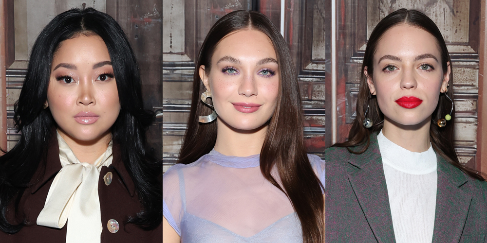 Lana Condor, Maddie Ziegler & Claudia Sulewski Sit Front Row at Tory
