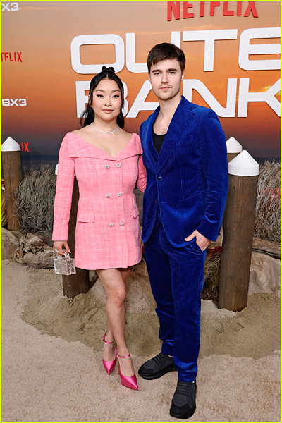 Lana Condor and Anthony De La Torre at the Outer Banks season three premiere