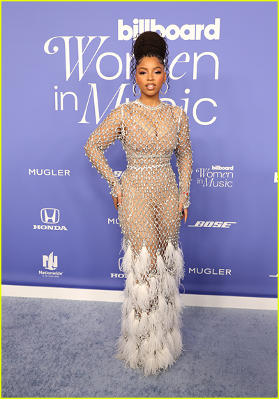 Chloe Bailey on the carpet at the Billboard Women in Music Awards