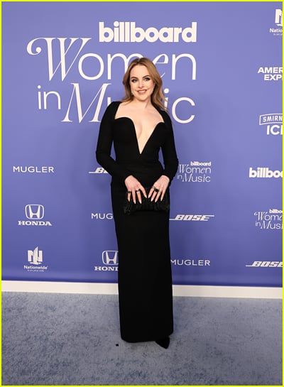 Elizabeth Gillies on the carpet at the Billboard Women in Music Awards