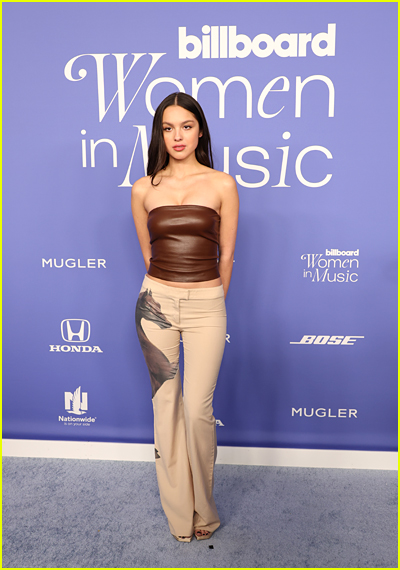 Olivia Rodrigo on the carpet at the Billboard Women in Music Awards