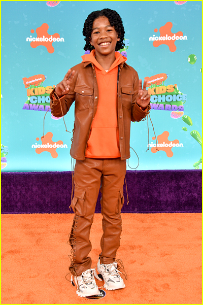 Jakari Fraser on the Kids' Choice Awards Orange Carpet