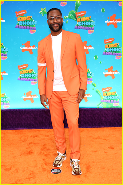Nate Burleson on the Kids' Choice Awards Orange Carpet