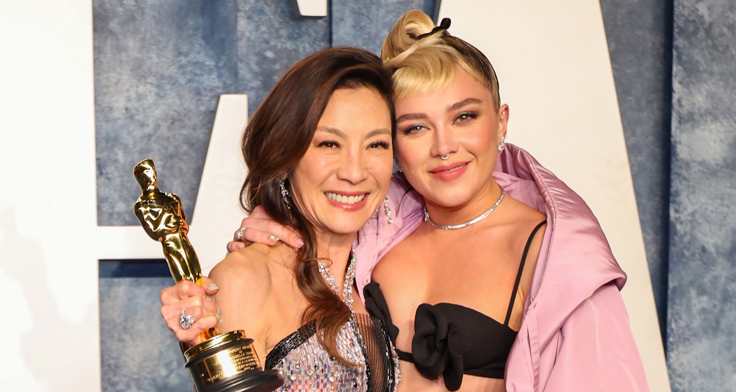 Florence Pugh Celebrates Michelle Yeoh’s Big Win at Vanity Fair Oscars