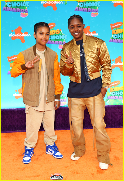 Bre-Z & Diego Mitchell on the Kids' Choice Awards Orange Carpet