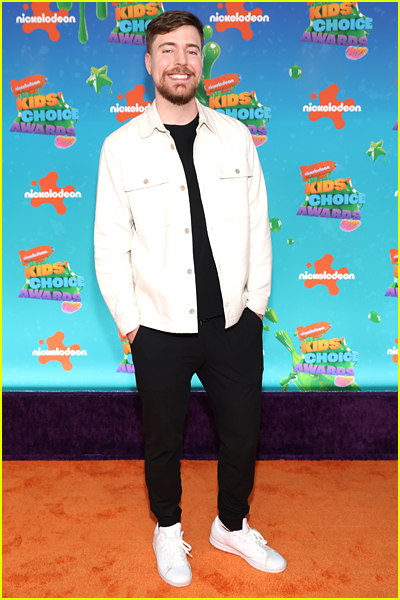 MrBeast on the Kids' Choice Awards Orange Carpet
