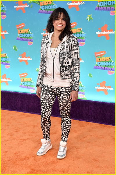 Michelle Rodriguez on the Kids' Choice Awards Orange Carpet