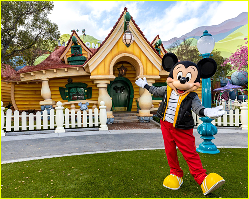 Mickey Mouse outside his house in Toontown