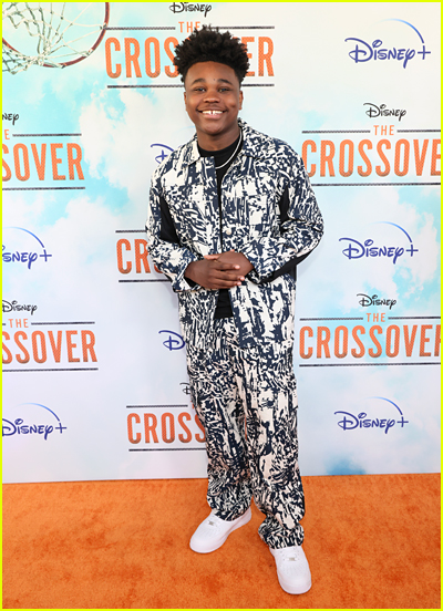 Jalyn Hall on the orange carpet at the The Crossover premiere