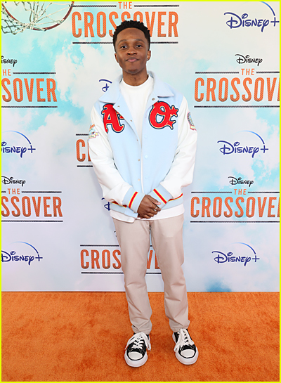 Jermaine Harris on the orange carpet at the The Crossover premiere