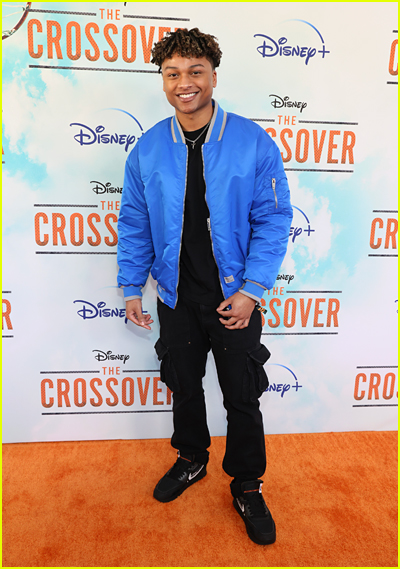 Andre Swilley on the orange carpet at the The Crossover premiere