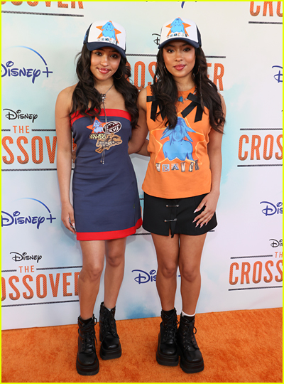 Anais and Mirabelle Lee on the orange carpet at the The Crossover premiere