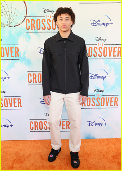 Elijah Jacob on the orange carpet at the The Crossover premiere