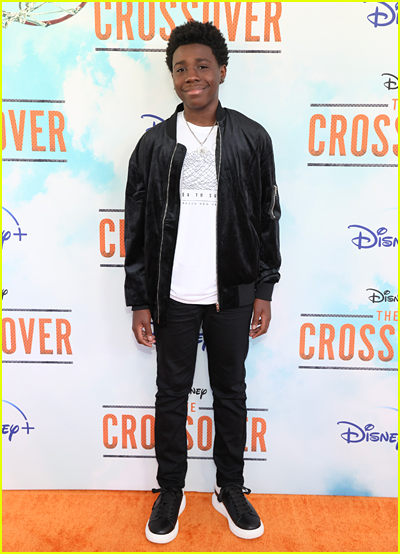 EJ Williams on the orange carpet at the The Crossover premiere