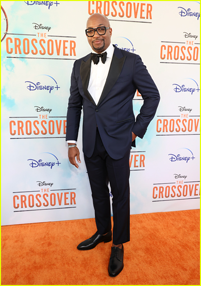 Kwame Alexander on the orange carpet at the The Crossover premiere