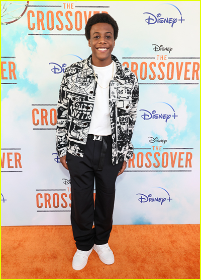 Amari O'Neil on the orange carpet at the The Crossover premiere