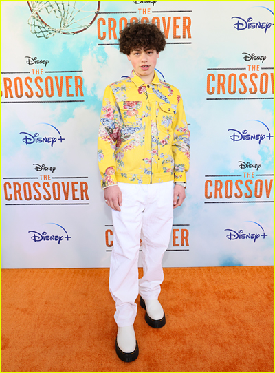Julian Lerner on the orange carpet at the The Crossover premiere