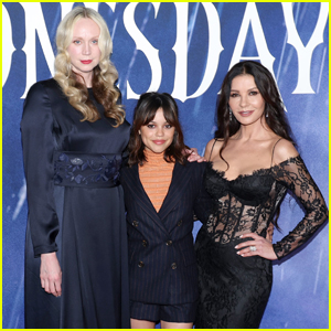 Jenna Ortega Links Up With 'Wednesday' Co-Stars Catherine Zeta-Jones and Gwendoline Christie