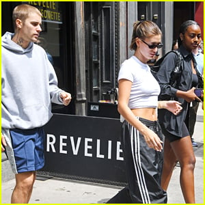 Justin & Hailey Bieber Step Out For Lunch in London After Flying From NYC