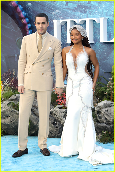 Jonah Hauer King and Halle Bailey at the Little Mermaid UK Premiere