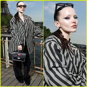 Dove Cameron Goes for No Eyebrow Look at Kenzo Paris Fashion Show
