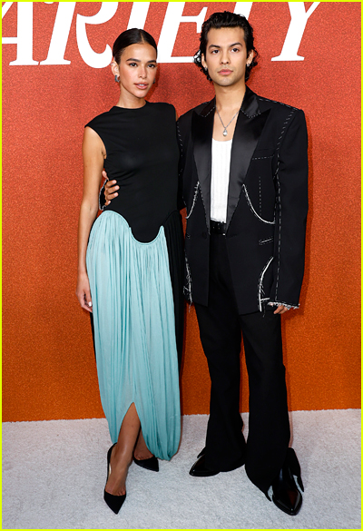 Bruna Marquezine and Xolo Mariduena on the carpet at the Variety Power of Young Hollywood event
