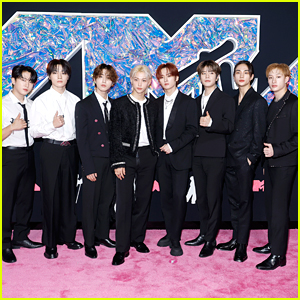 Stray Kids Wear All Black & White While Arriving for MTV VMAs 2023