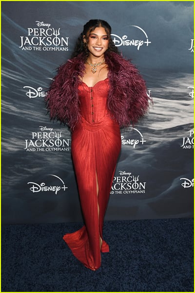Dior Goodjohn at the Percy Jackson and the Olympians NYC premiere